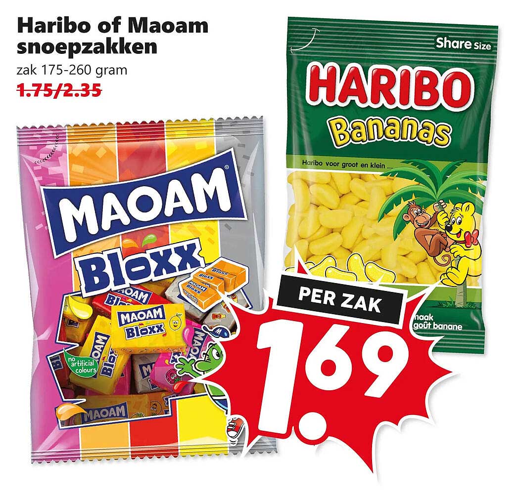 Haribo of Maoam snoepzakken