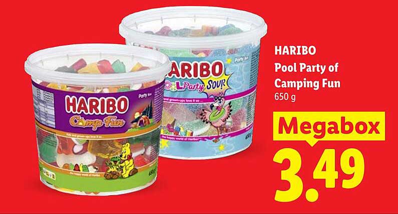 HARIBO Pool Party of Camping Fun 650 g Megabox