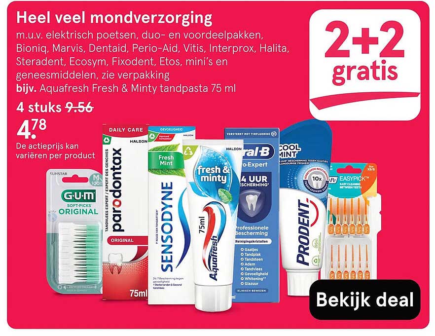 Heel veel mondverzorging 2+2 gratis