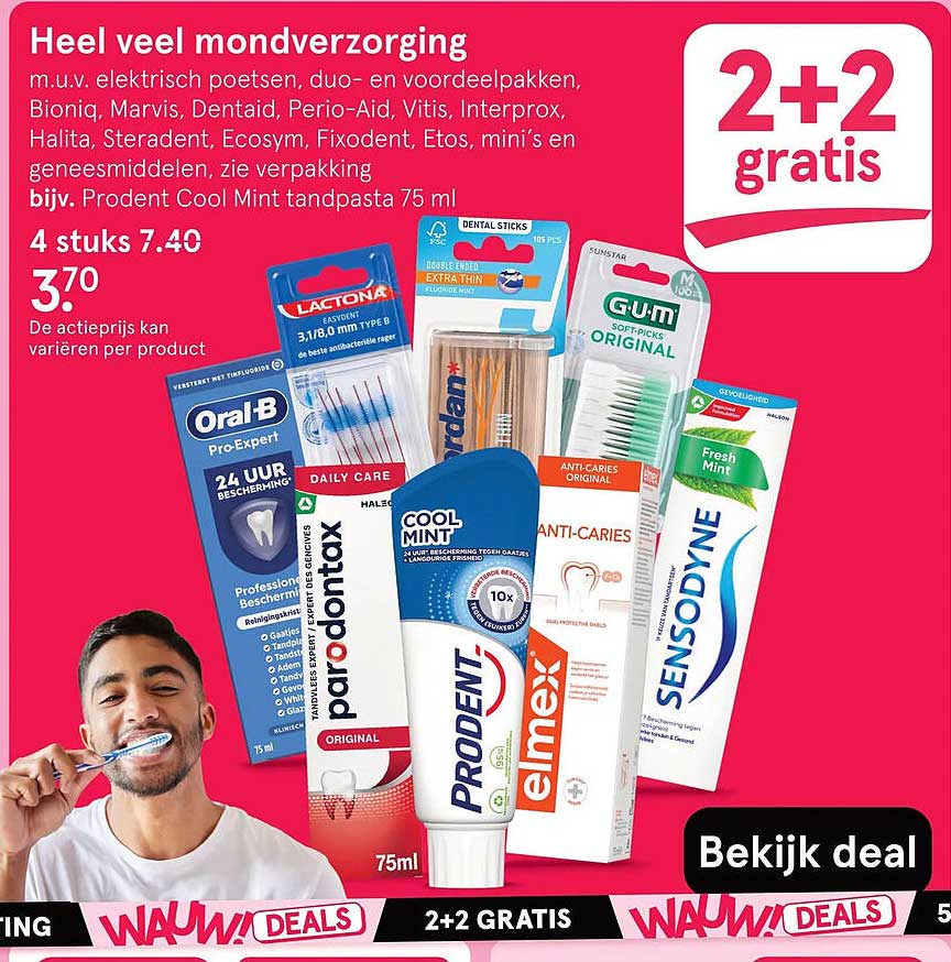 Heel veel mondverzorging 2+2 gratis