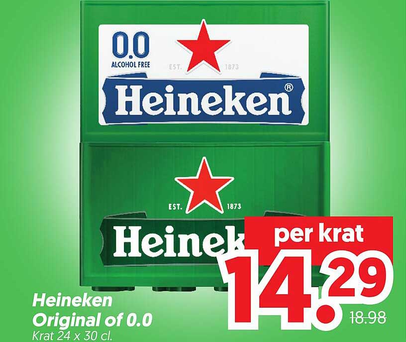 Heineken Original of 0.0 per krat