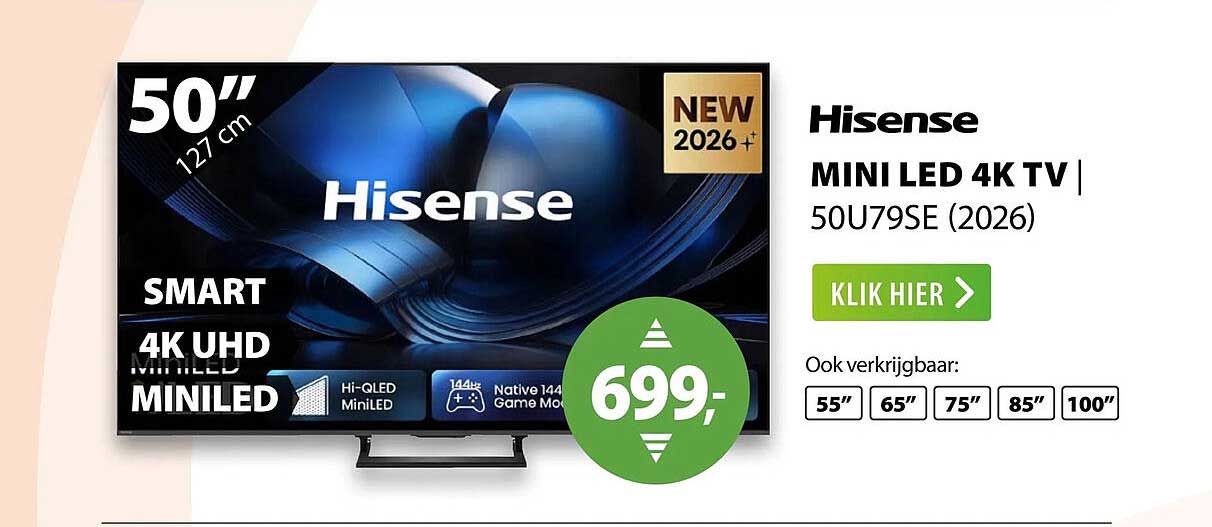 Hisense MINI LED 4K TV | 50U79SE (2026)