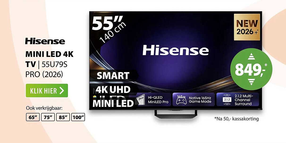 Hisense MINI LED 4K TV | 55U79S PRO (2026)
