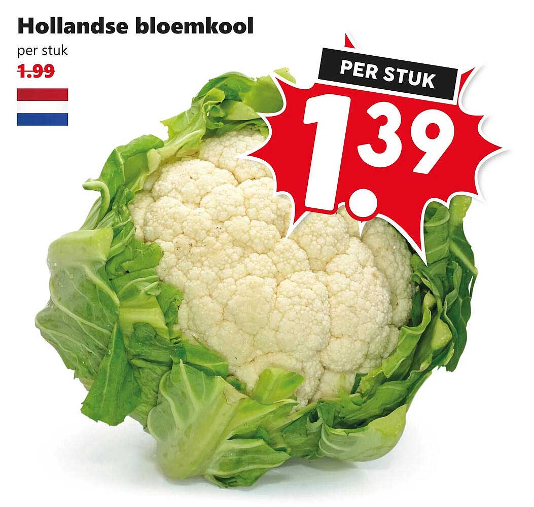Hollandse bloemkool per stuk