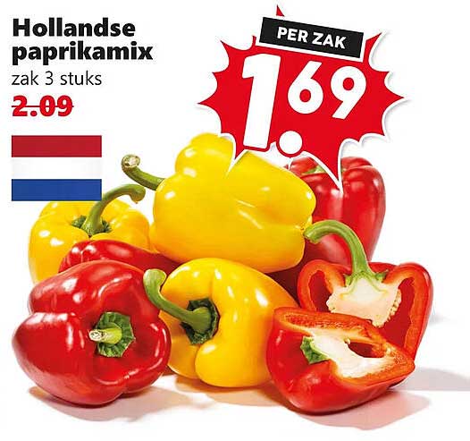 Hollandse paprikamix zak 3 stuks