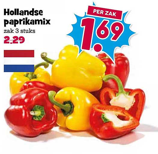 Hollandse paprikamix zak 3 stuks