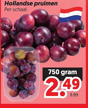Hollandse pruimen Per schaal.