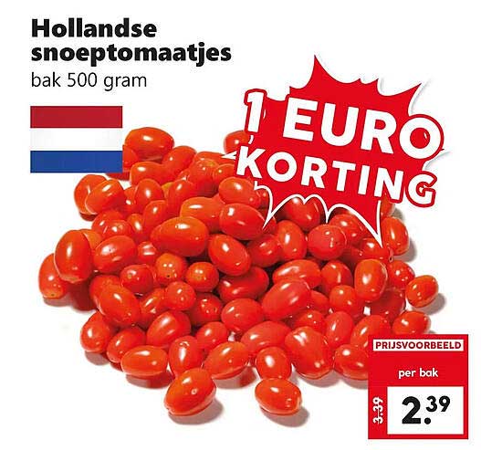 Hollandse snoeptomaatjes bak 500 gram 1 EURO KORTING