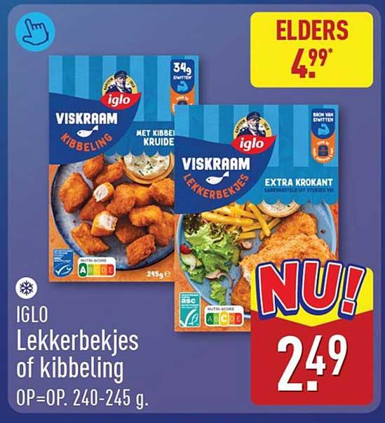 IGLO Lekkerbekjes of kibbeling OP=OP, 240-245 g.