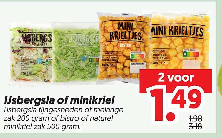 IJsbergsla of minikriel 2 voor 1.49