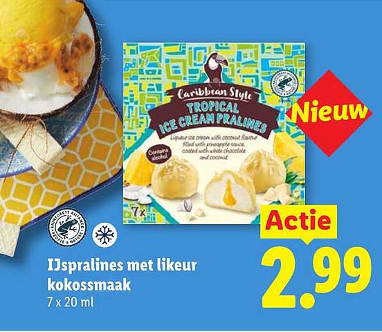 IJspralines met likeur kokossmaak