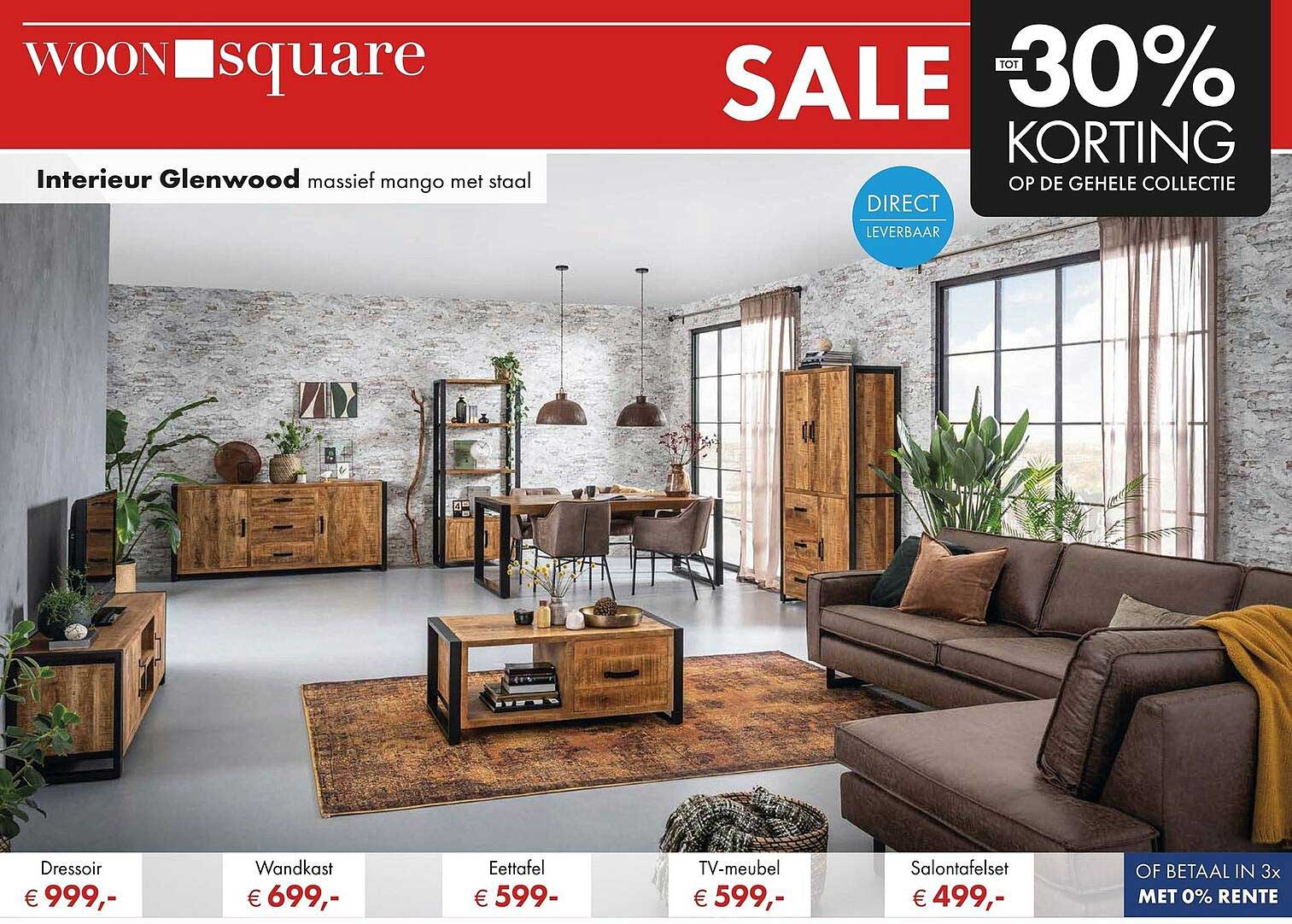 Interieur Glenwood massief mango met staal