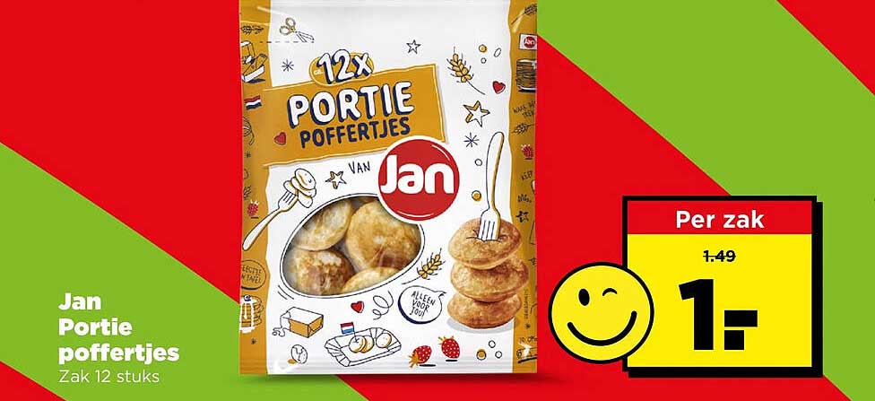 Jan Portie poffertjes Zak 12 stuks