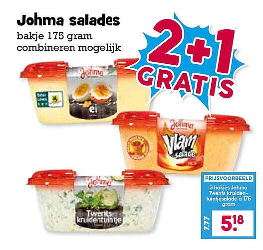 Johma salades bakje 175 gram combineren mogelijk 2+1 GRATIS