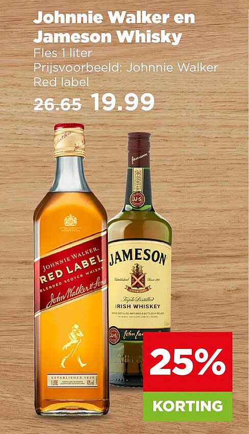 Johnnie Walker en Jameson Whisky