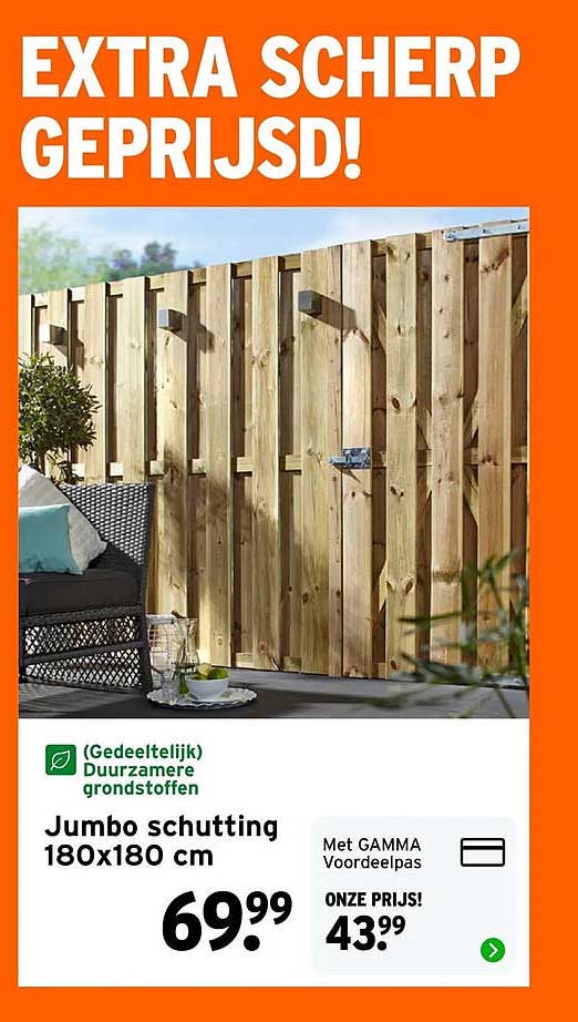 Jumbo schutting 180x180 cm