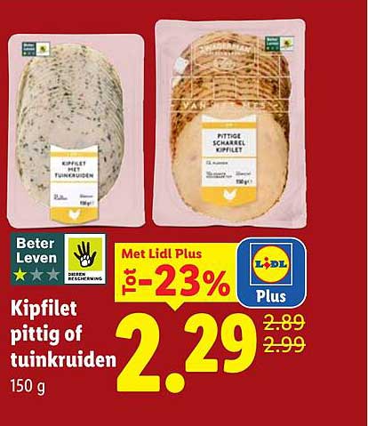Kipfilet pittig of tuinkruiden