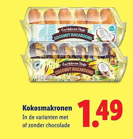 Kokosmakronen In de varianten met of zonder chocolade