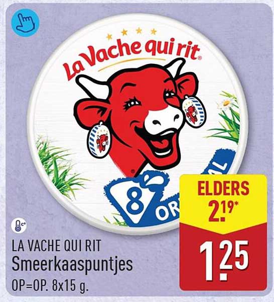 LA VACHE QUI RIT Smeerkaaspuntjes 8P=OP. 8x15 g.