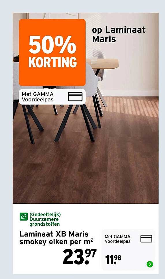 Laminaat XB Maris smokey eiken per m² 50% korting met GAMMA Voordeelpas