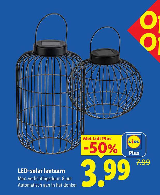 LED-solar lantaarn -50%