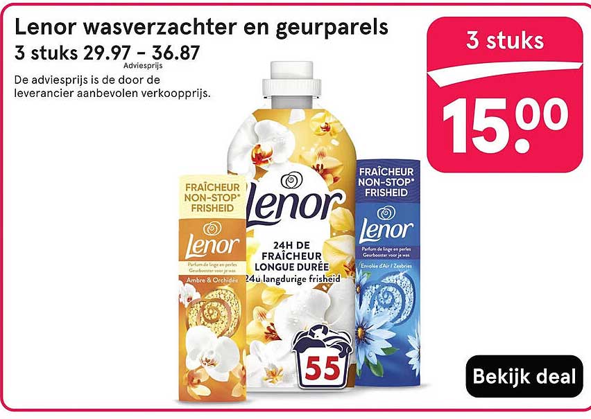 Lenor wasverzachter en geurparels 3 stuks