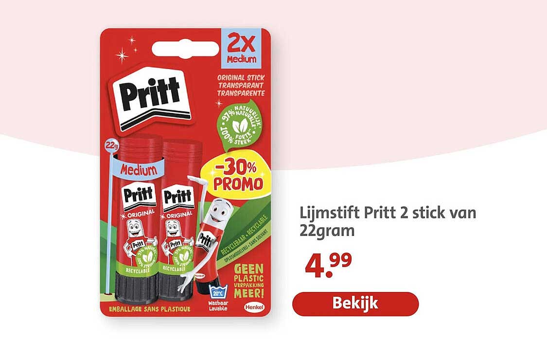 Lijmstift Pritt 2 stick van 22gram