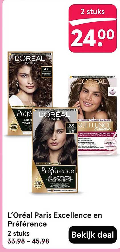 L’Oréal Paris Excellence en Préférence 2 stuks