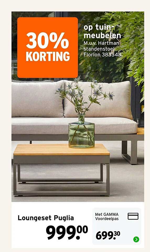Loungeset Puglia 30% KORTING op tuinmeubelen