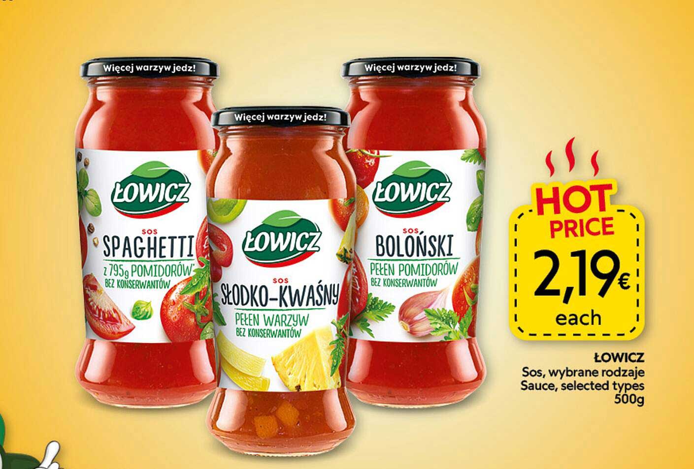 Łowicz Sos, wybrane rodzaje Sauce, selected types 500g