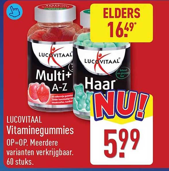 LUCOVITAAL Vitaminegummies OP=OP. Meerdere varianten verkrijgbaar. 60 stuks.