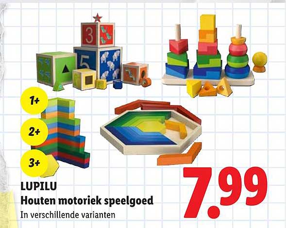 LUPILU Houten motoriek speelgoed In verschillende varianten