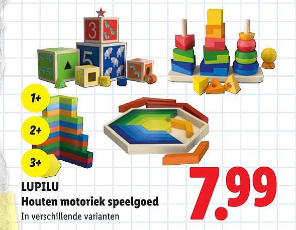 LUPILU Houten motoriek speelgoed In verschillende varianten