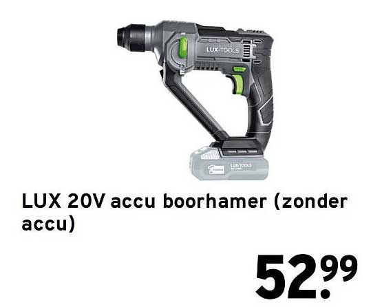 LUX 20V accu boorhamer (zonder accu)