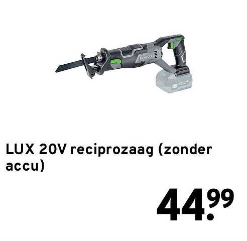 LUX 20V reciprozaag (zonder accu)