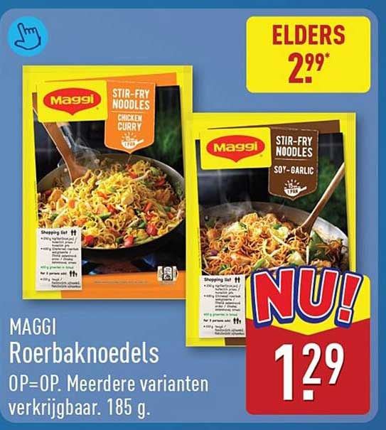 MAGGI Roerbaknoedels OP=OP. Meerdere varianten verkrijgbaar. 185 g.