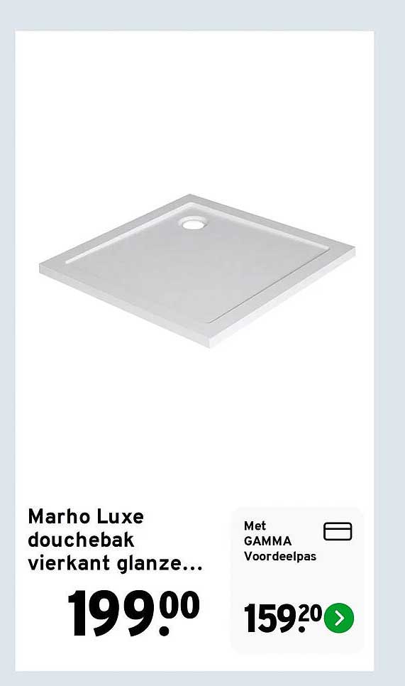 Marho Luxe douchebak vierkant glanze...