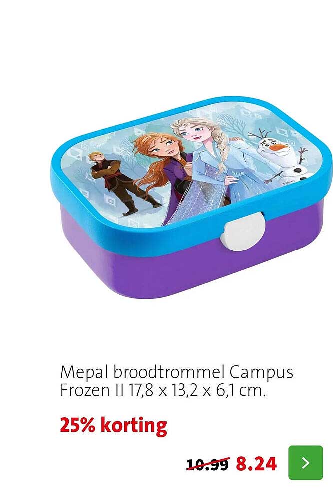 Mepal broodtrommel Campus Frozen II 17,8 x 13,2 x 6,1 cm. 25% korting