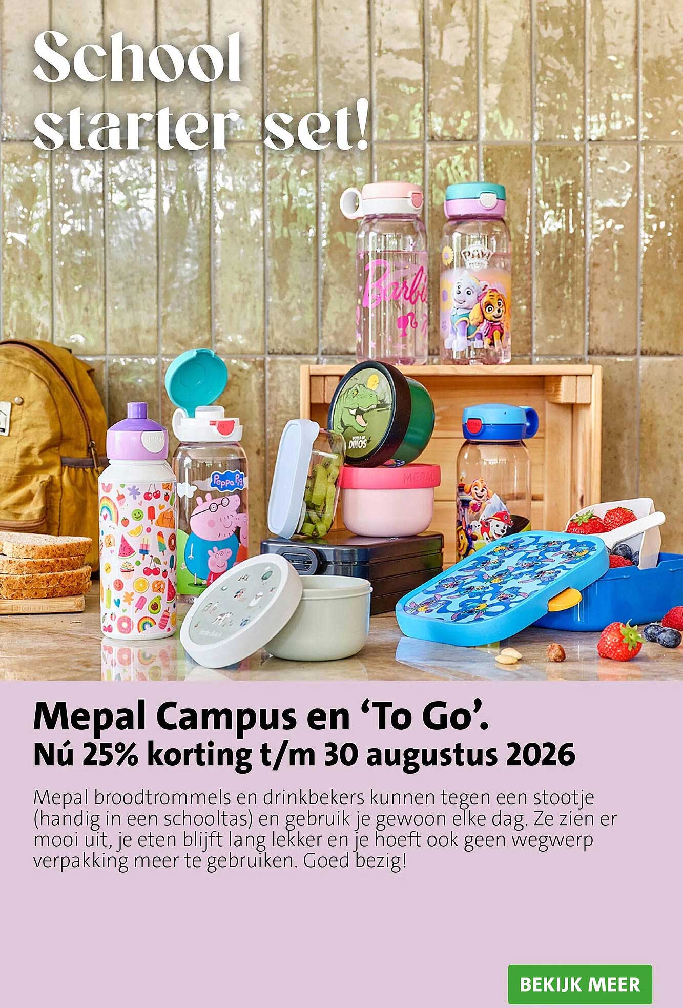 Mepal Campus en ‘To Go’. Nu 25% korting t/m 30 augustus 2026