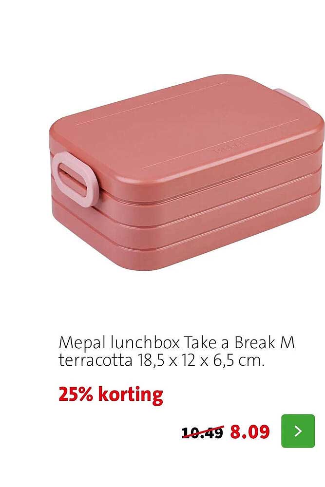 Mepal lunchbox Take a Break M terracotta 18,5 x 12 x 6,5 cm. 25% korting