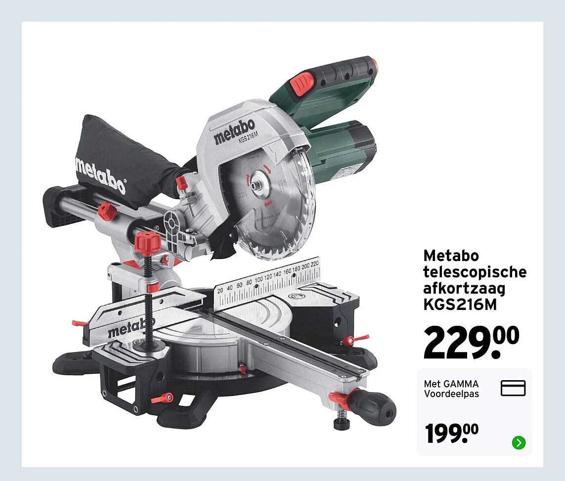Metabo telescopische afkortzaag KGS216M