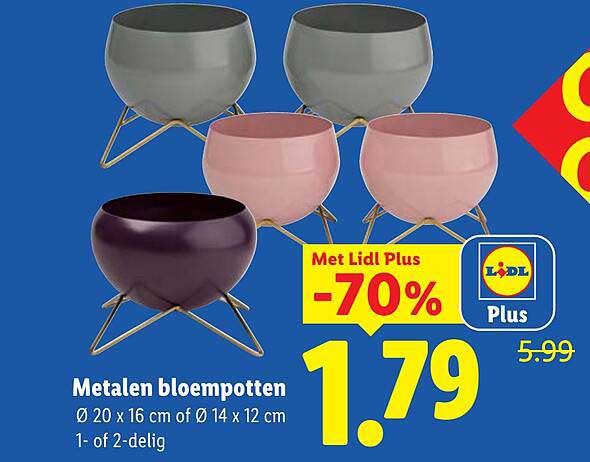 Metalen bloempotten -70%