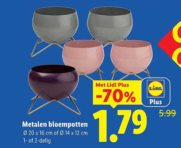 Metalen bloempotten -70%