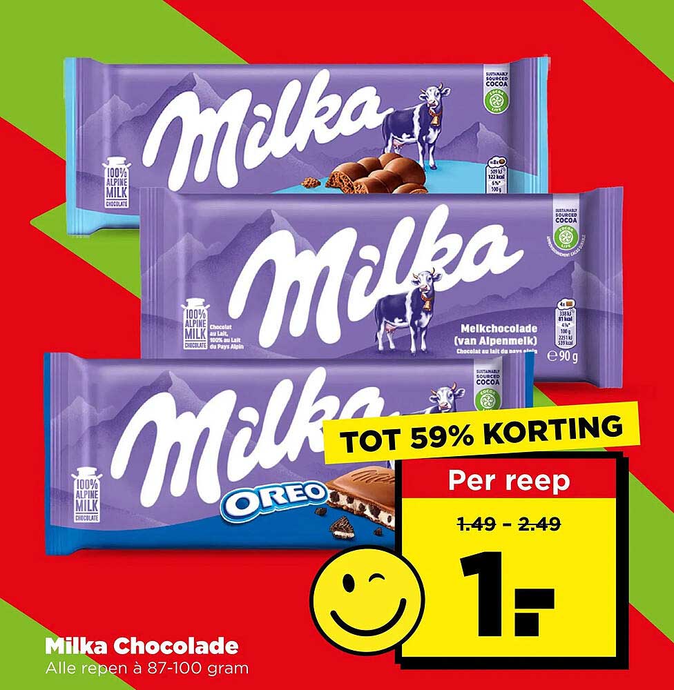 Milka Chocolade Alle repen à 87-100 gram