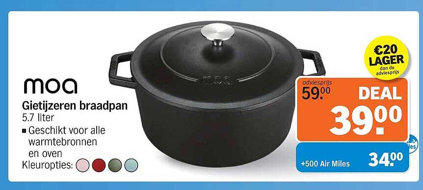 moa Gietijzeren braadpan 5.7 liter