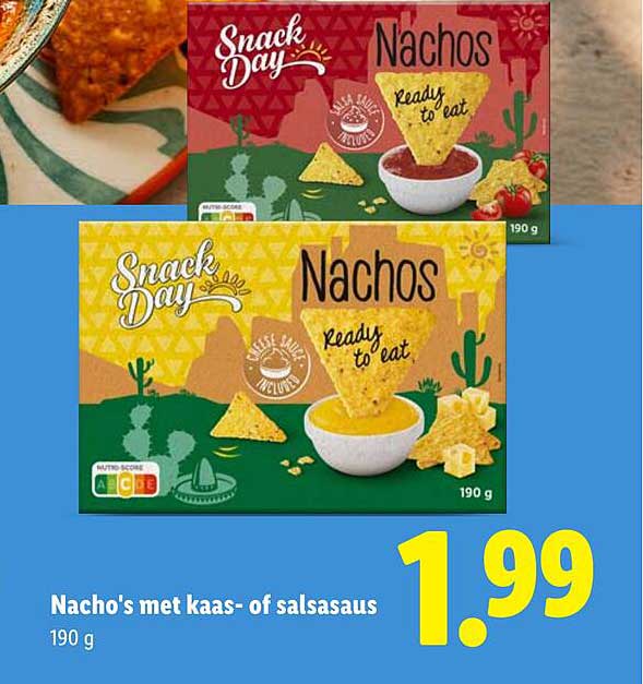 Nacho's met kaas- of salsasaus 190 g