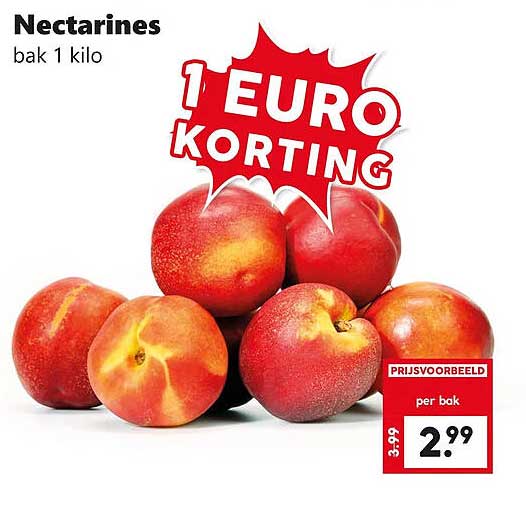 Nectarines bak 1 kilo 1 EURO KORTING
