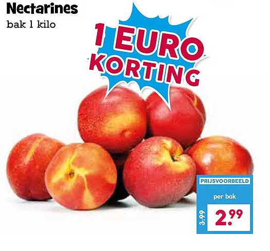 Nectarines bak 1 kilo 1 EURO KORTING
