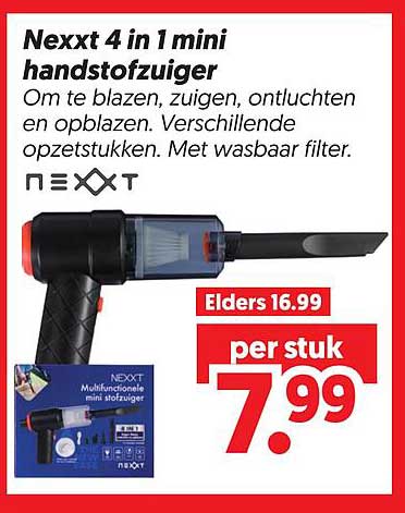 Nexxt 4 in 1 mini handstofzuiger
