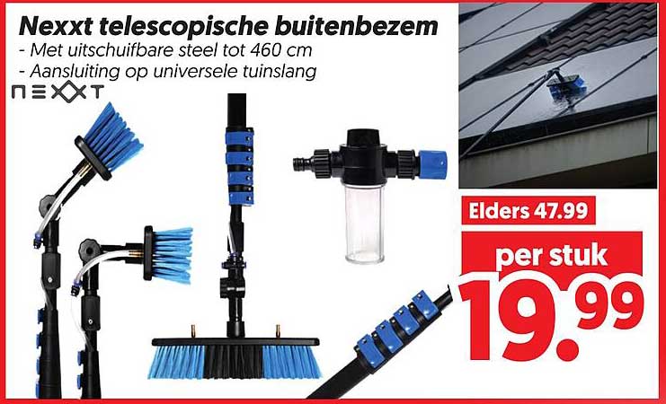 Nexxt telescopische buitenbezem